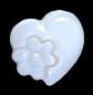 Preview: Botones infantiles en forma de corazón de plástico en color blanco de 15 mm 0,59 inch